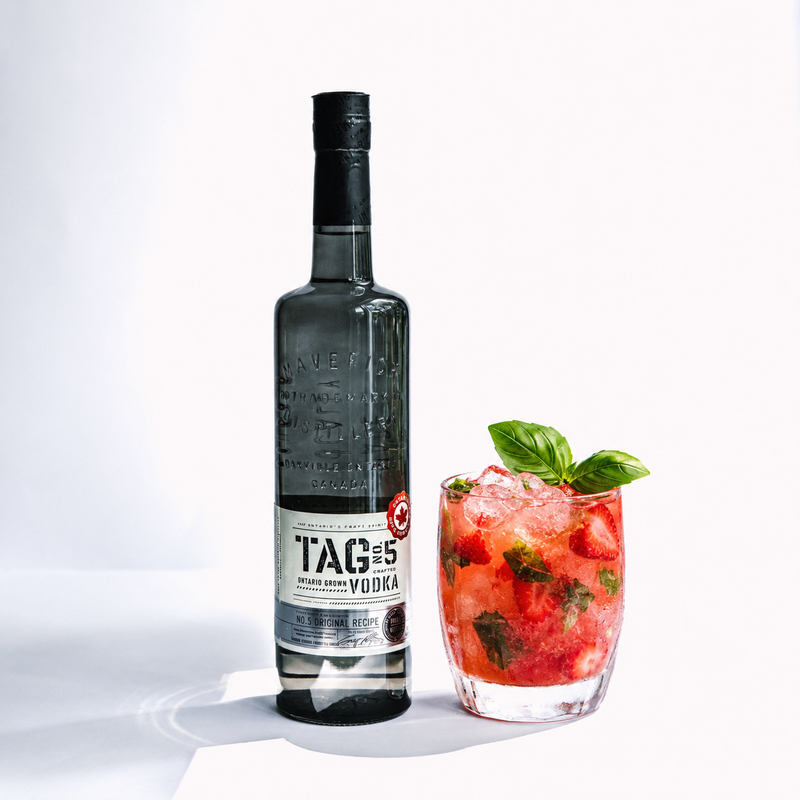 STRAWBERRY BASIL VODKA SMASH