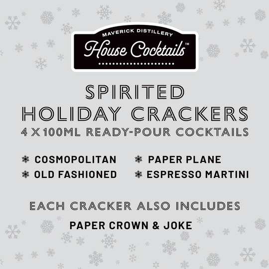 HOLIDAY CRACKERS with COCKTAILS, CROWN & JOKE