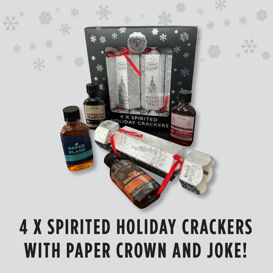 HOLIDAY CRACKERS with COCKTAILS, CROWN & JOKE